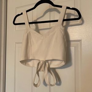 Two piece white crop top & skirt